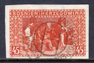 Bosnia and Herzogovina - Scott #41b - Used - Hinge bump, pencil/rev. - SCV $6.75