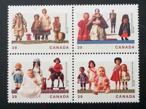 CANADA Sc# 1277a (1274-1277)  HISTORY OF DOLLS  Block of 4  1990 MNH mint