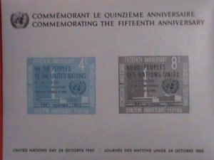 UNITED NATION STAMP 1960 SC#85   5TH ANNIVERSARY OF UNITED NATIONS S/S..