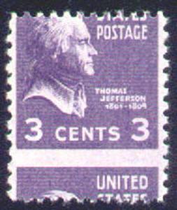 807 NH Single, 3? Jefferson, Misperf t8406 t8406