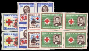 Guatemala #C239-242 Cat$64+, 1960 World Refugee Year, four high values in blo...