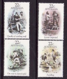 Australia-Sc#780-3- id12-unused NH set-Gold Rush-1981-