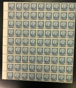 Canada #154 Very Fine Never Hinged Sheet Of 81