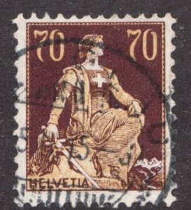 1908 Switzerland Sc #141 - 70¢ Helvetia - Used postage stamp  Cv$17