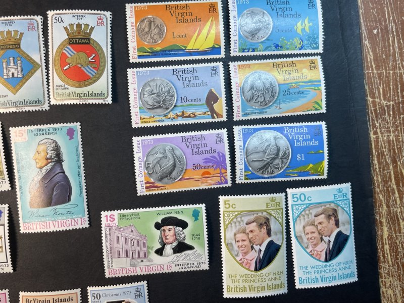 BRITISH VIRGIN ISLANDS # 249-269--MINT NEVER/HINGED--5 COMPLETE SETS--1973-74