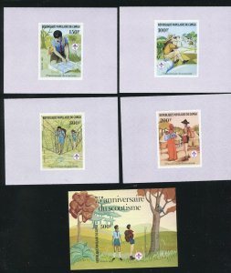 People's Republic of Congo 631 - 635 Scouting Year Imperf Stamp Set MNH 1982
