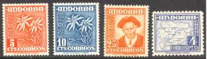 Andorra-Spanish # 38,39,41,48 New Values (4) MNH