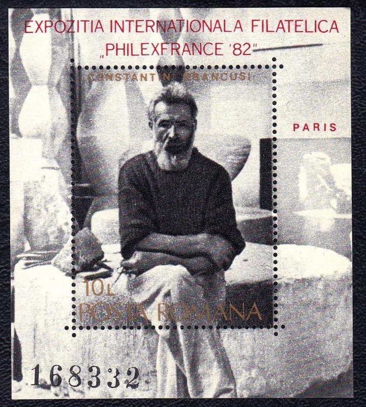 Romania 1982 Constantin Brancusi Mint MNH Miniature Sheet SC 3070