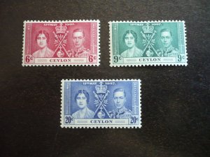 Stamps - Ceylon - Scott# 275-277 - Mint Hinged Set of 3 Stamps