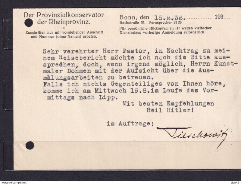 Germany 1936 Postcard Leipzig Fair Bonn Single Usage 15465