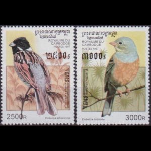 CAMBODIA 1997 - Scott# 1602-3 Birds 2500-3000r NH