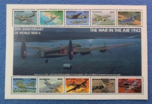 GUYANA - Scott 2709 - MNH S/S - WWII War in the Air - Airplanes - 1993