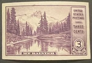 Scott#: 758 - National Parks: Mt. Ranier, Mirror Lake 3¢ single MNGAI - Lot 5