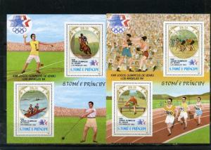 ST.THOMAS & PRINCE ISLANDS 1984 SUMMER OLYMPIC GAMES LOS ANGELES 2 S/S MNH