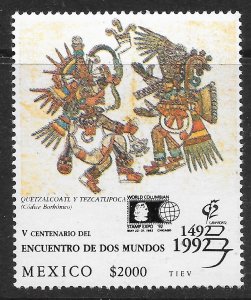 MEXICO SG2075 1992 COLUMBIAN STAMP EXPO 2000p MNH