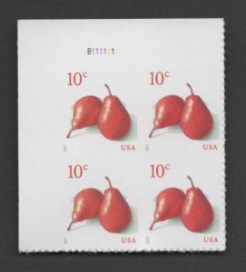 Scott# 5178   Red Pears   unused  Plate Block of 4 # B111111