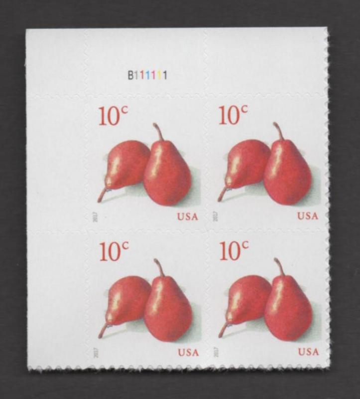 Scott# 5178   Red Pears   unused  Plate Block of 4 # B111111
