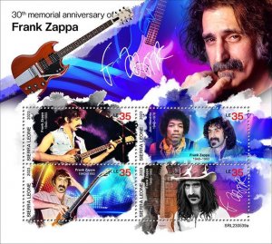 SIERRA LEONE - 2023 - Frank Zappa - Perf 4v Sheet - Mint Never Hinged
