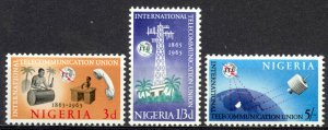 Nigeria Sc# 175-177 MNH 1965 ITU 100th