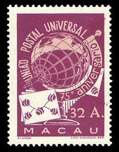 Macao #337 Cat$75, 1949 UPU, hinged