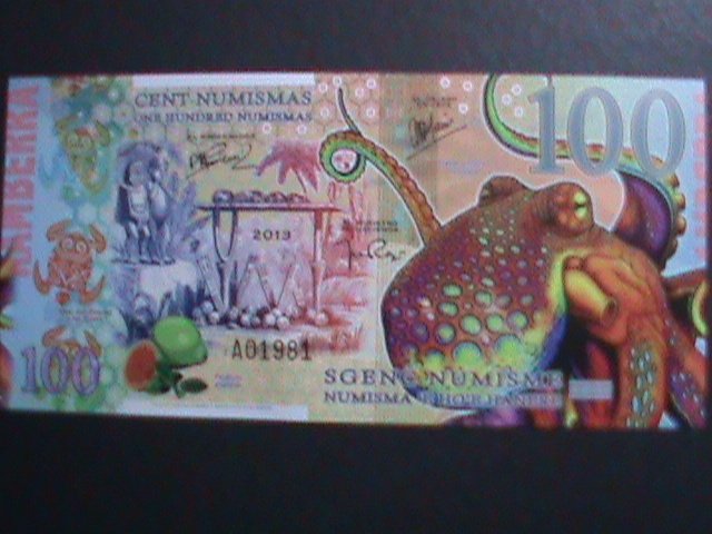 ​AFRICA- 2013-BANK OF KAMBERRA POLYMER-$100 NOTE-UNC- WITH HOLOGRAM FISH-VF