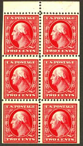 U.S. #332a MINT BLOCK OF 6 OG LH