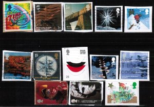 GB STAMP MODERN STAMP COLLECTIONS ON PAPER USED 16