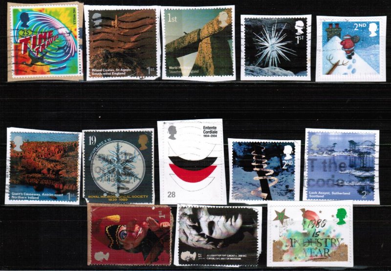 GB STAMP MODERN STAMP COLLECTIONS ON PAPER USED 16