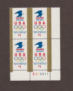 US,2539,OLYMPIC RINGS,PLATE BLOCK,,MNH VF COLLECTION 