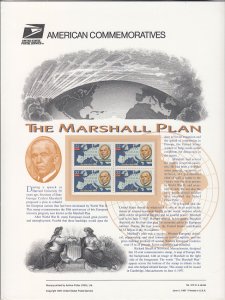 US CP519 Marshall Plan 3141 Commemorative Panel MNH VF