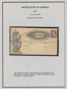 #65 ON CIVIL WAR GOD SAVE THE UNION PATIORIC COVER BU4355