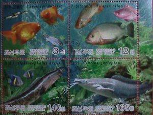 ​KOREA STAMP: 2004-SC#4391-FRESH WATER FISHS- CTO-MNH-SHEET