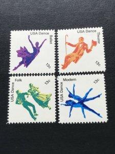 Scott# 1749-52 - 1978 13 cents American Dance MNH Set of 4 Singles(et)