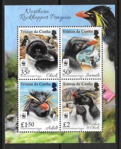 TRISTAN DA CUNHA 2017 ROCKHOPPER PENGUINS M/S MNH