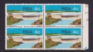 South Africa #368 MNH 1972  Verwoerd dam 4c block of 4