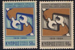 ILO 50th anniversary - Cyprus issue SC 322-323.  MUH