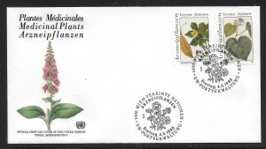 UN Vienna 101-102 Medicinal Plants FDC Geneva Cachet