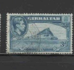 GIBRALTAR #111 1938-49 3p KING GEORGE VI F-VF USED c