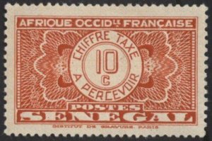 Senegal J23 (unused) 10c “à percevoir”, red orange (1935)