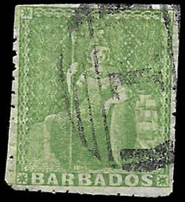 1860 BARBADOS Sc# 12 - CV - $890 -Used-Superb No Faults