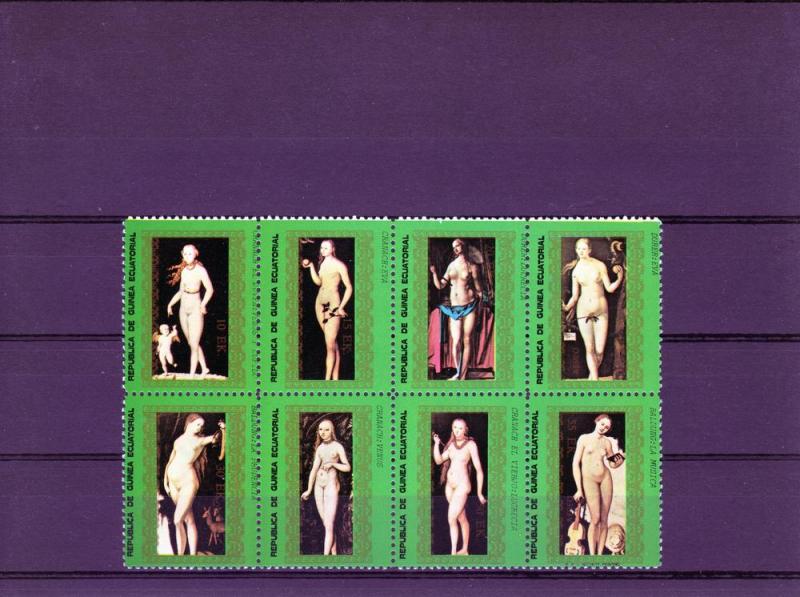 Equatorial Guinea 1976 Famous Nudes Ptgs.Durer Set (8) MNH