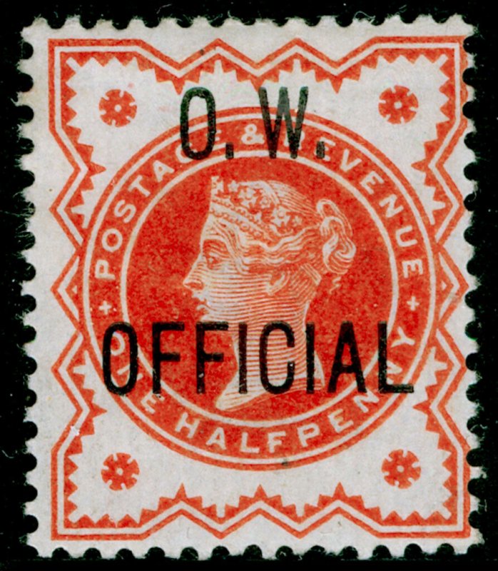 SG O31, ½d vermilion, M MINT. Cat £350.