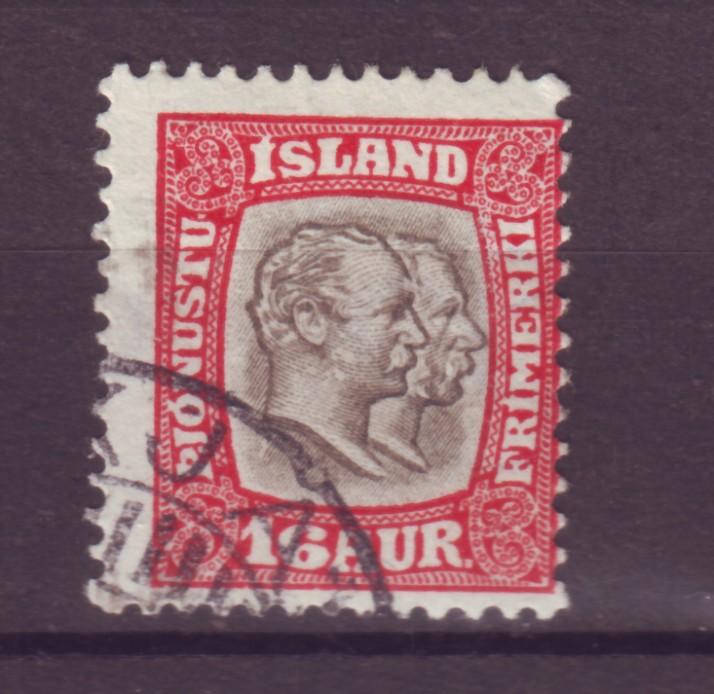 J18058 JLstamps 1907 iceland used #o36 official