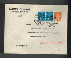 1934 Istanbul Turkey Cover to Munich Germany Nazmi Duhani