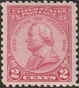 # 689 MINT NEVER HINGED ( MNH ) Carmine Rose General Von Steuben XF+