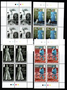 FALKLAND ISLANDS SG1348/51 2016 QUEEN'S 90th BIRTHDAY IN BLOCKS OF 4  MNH