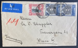 1938 Dar Es Salam Tanganyika British KUT Airmail Cover To Vienna Austria