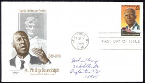 USA Sc# 2402 (Artmaster) FDC (a) (New York, NY) 1989 2.3 A. Philip Randolph