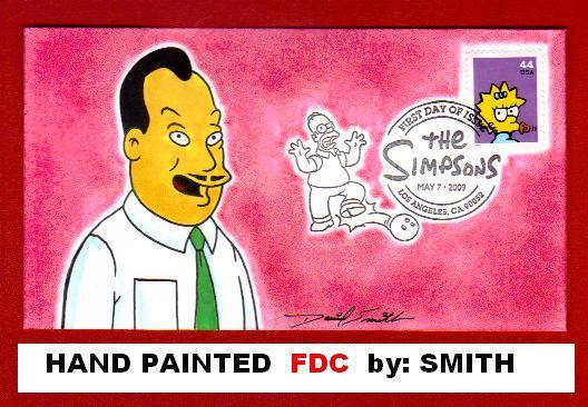 Simpsons FDC Yes Guy  Simpson Cover Hand Painted Smith