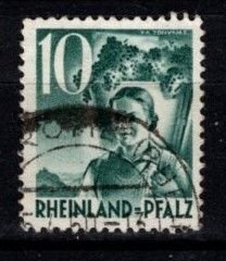 Germany - Rhine Palatinate #6N34 Girl Carrying Grapes - Used